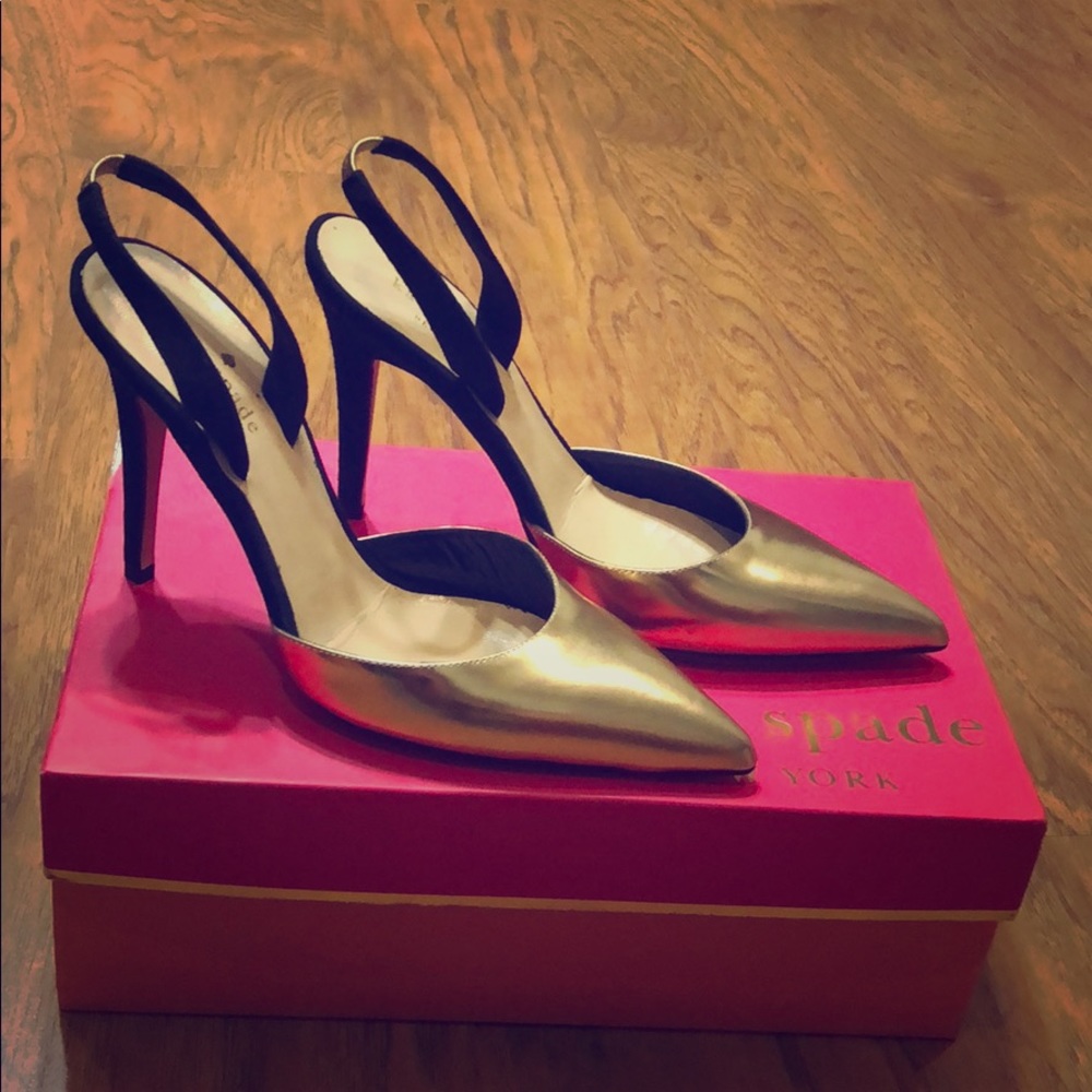 Brand new Kate spade golden high heels